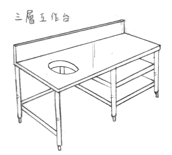 三層工作台(挖孔)