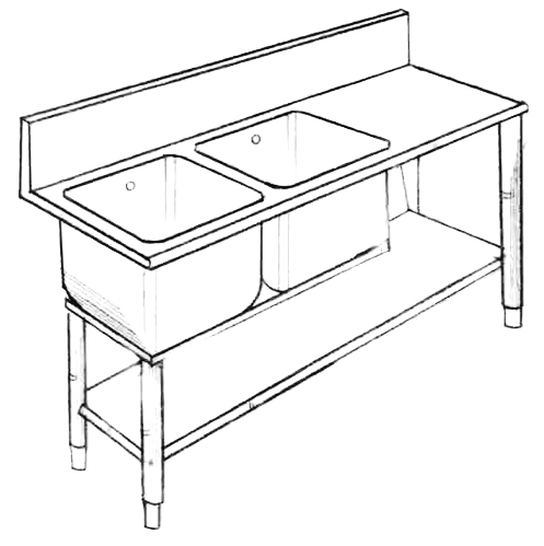 雙連水槽工作台