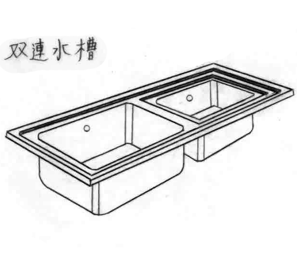 雙連水槽面(嵌裝潢平台)