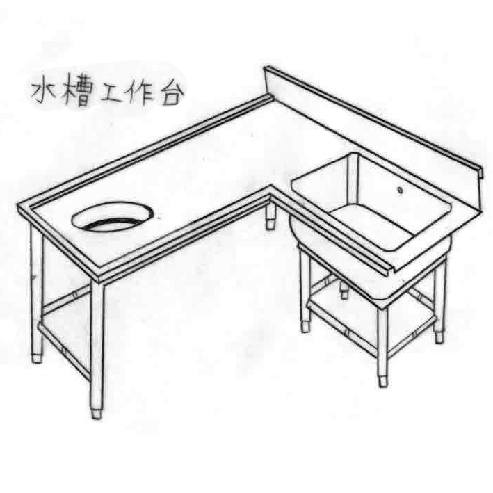 單水槽L型工作台